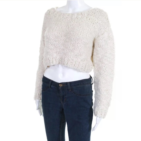 Zara chunky knit off white long sleeve sweater - Picture 2 of 5